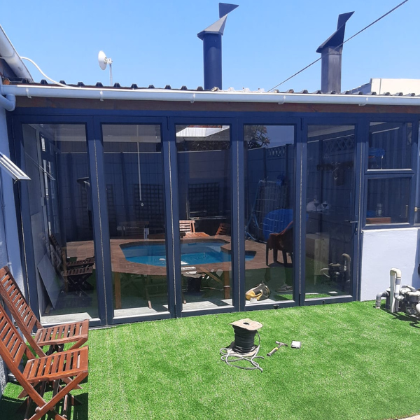 Aluminium Folding Door Five Panels for Braai Room Installed by VN Aluminum Aluminium Folding Door Five Panels for Braai Room Installed by VN Aluminum